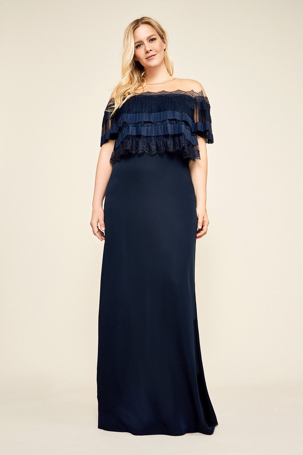 Tadashi Shoji - Kimberly Pleated Bodice Gown - PLUS SIZE