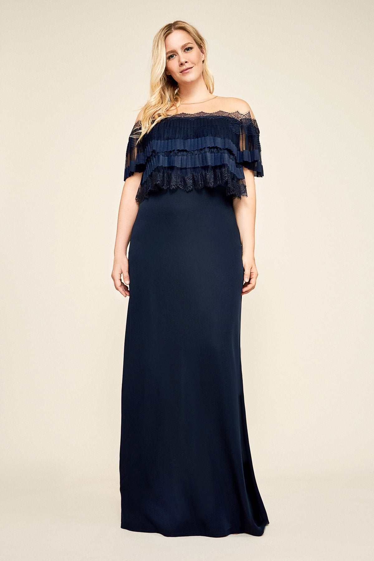 Tadashi Shoji - Kimberly Pleated Bodice Gown - PLUS SIZE