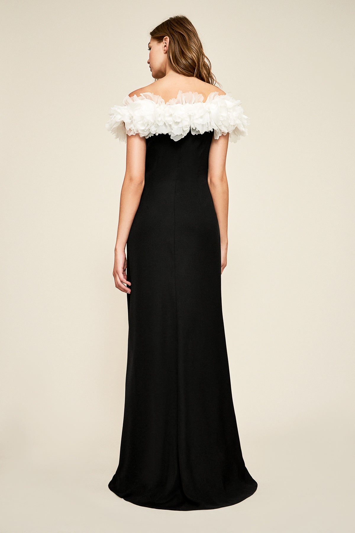 Azriel Ruffled Crepe Gown