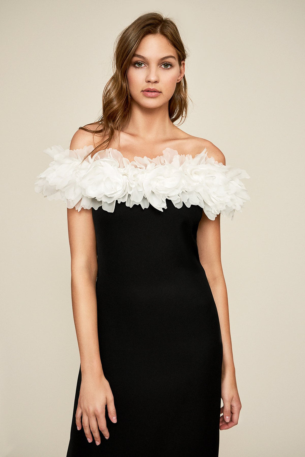 Azriel Ruffled Crepe Gown