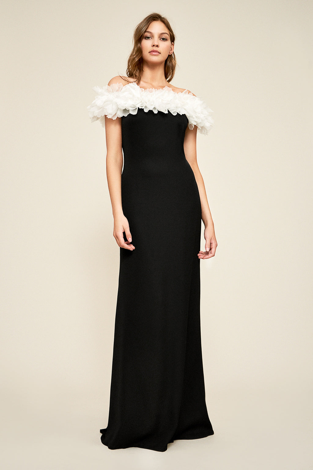 Azriel Ruffled Crepe Gown