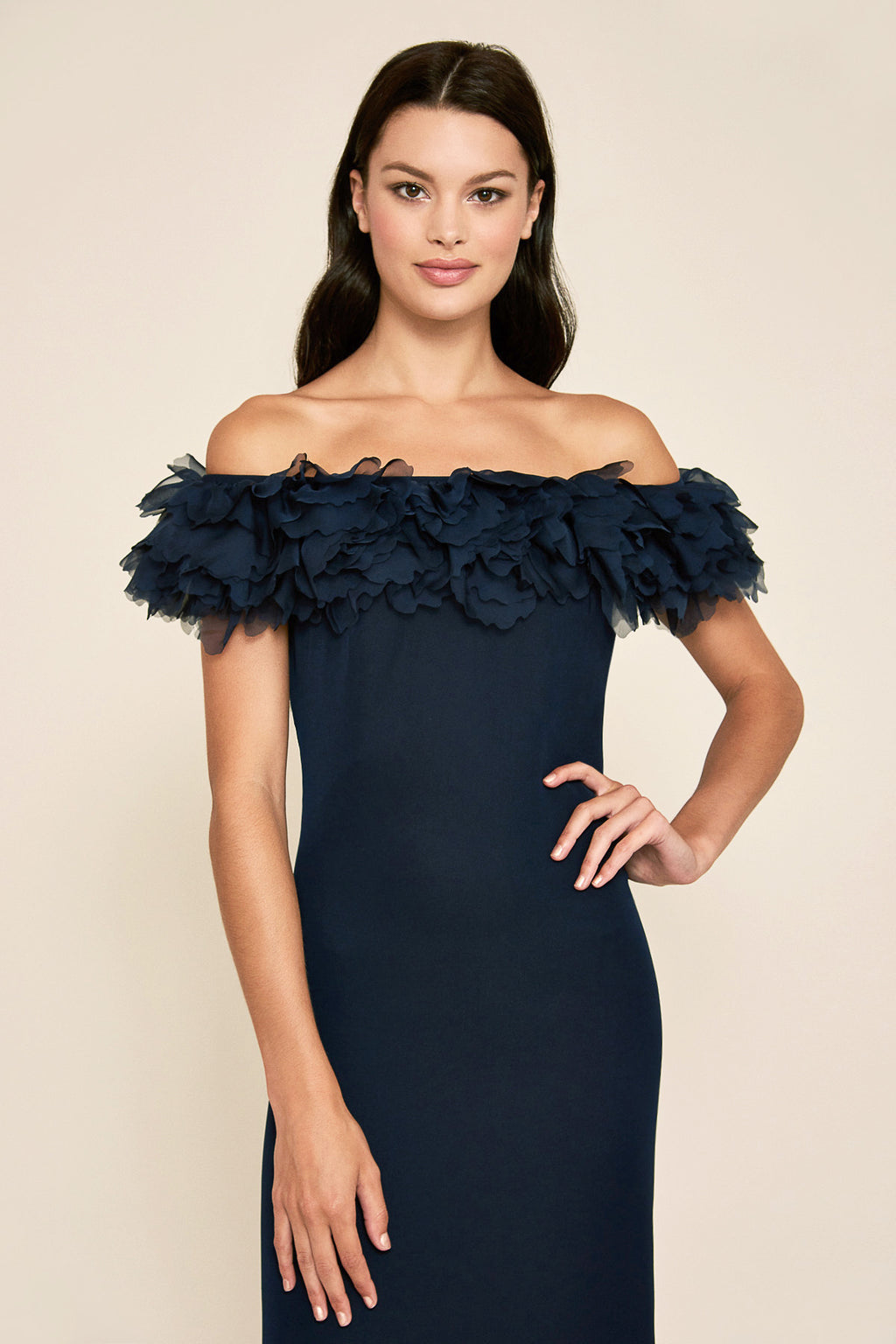 Tadashi Shoji - Azriel Ruffled Crepe Gown