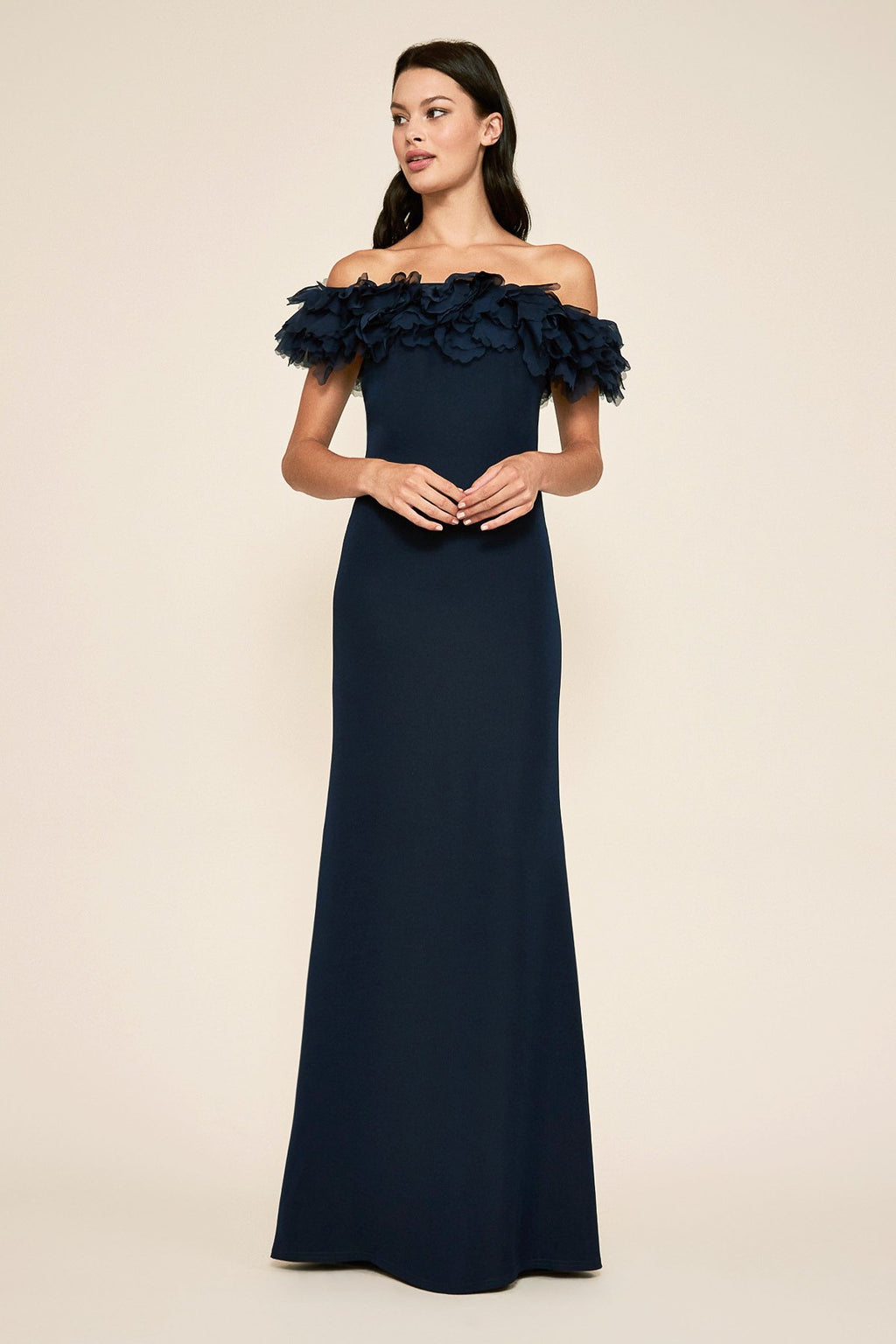 Tadashi Shoji - Azriel Ruffled Crepe Gown