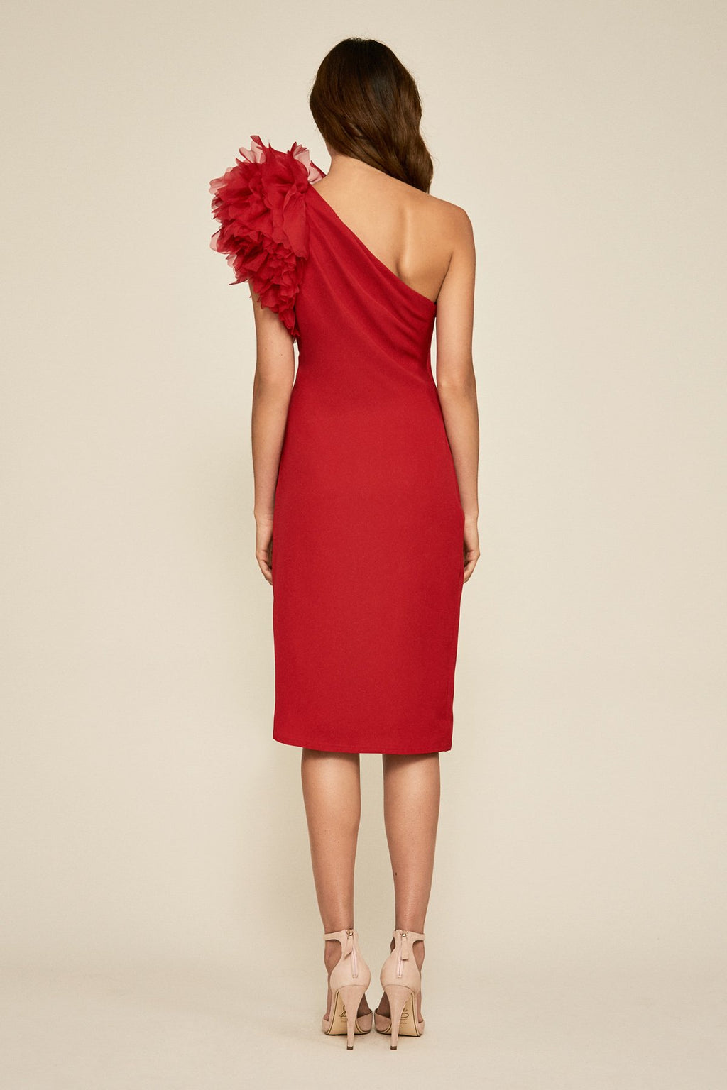 Lachlan One-Shoulder Crepe Dress