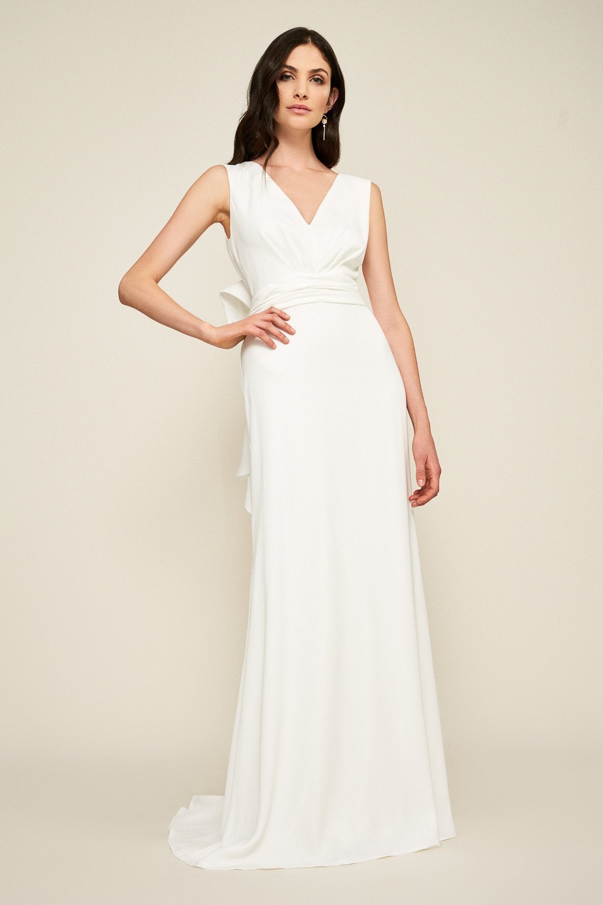 Tadashi Shoji - Chandler Bow-Back Crepe Gown