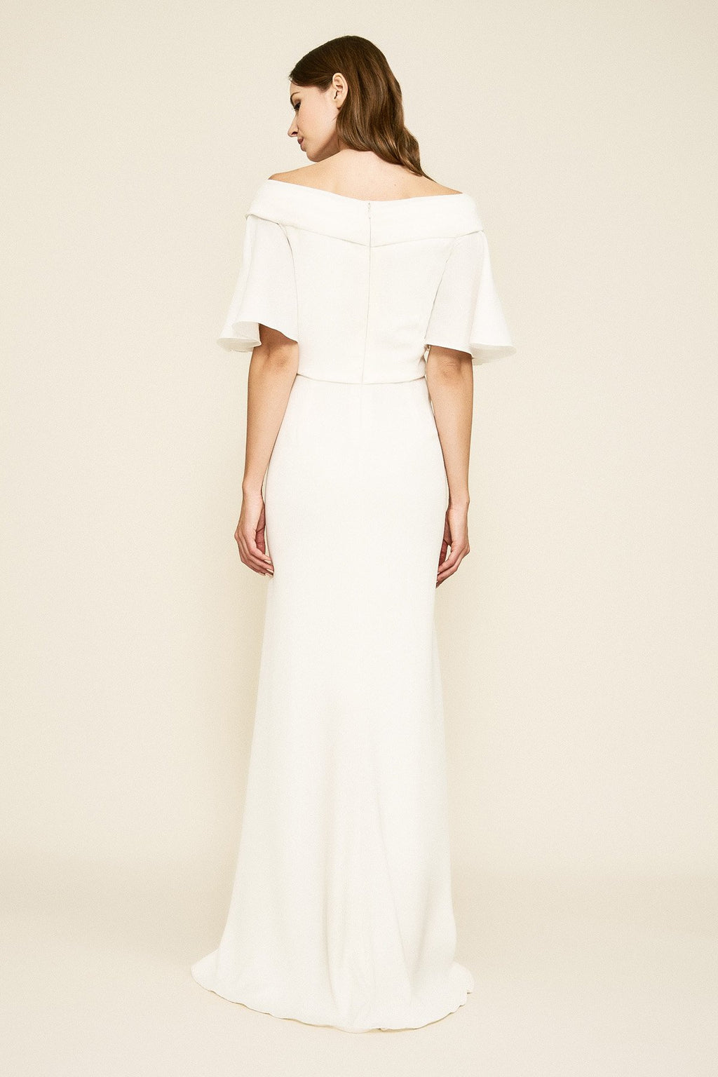 Tadashi Shoji - Hayworth Cross-Front Crepe Gown
