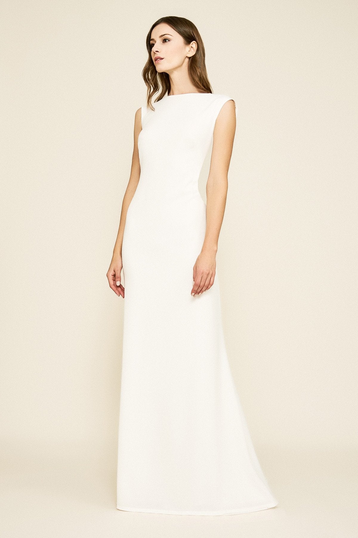 Tadashi Shoji - Amfelice Cowl-Back Crepe Gown