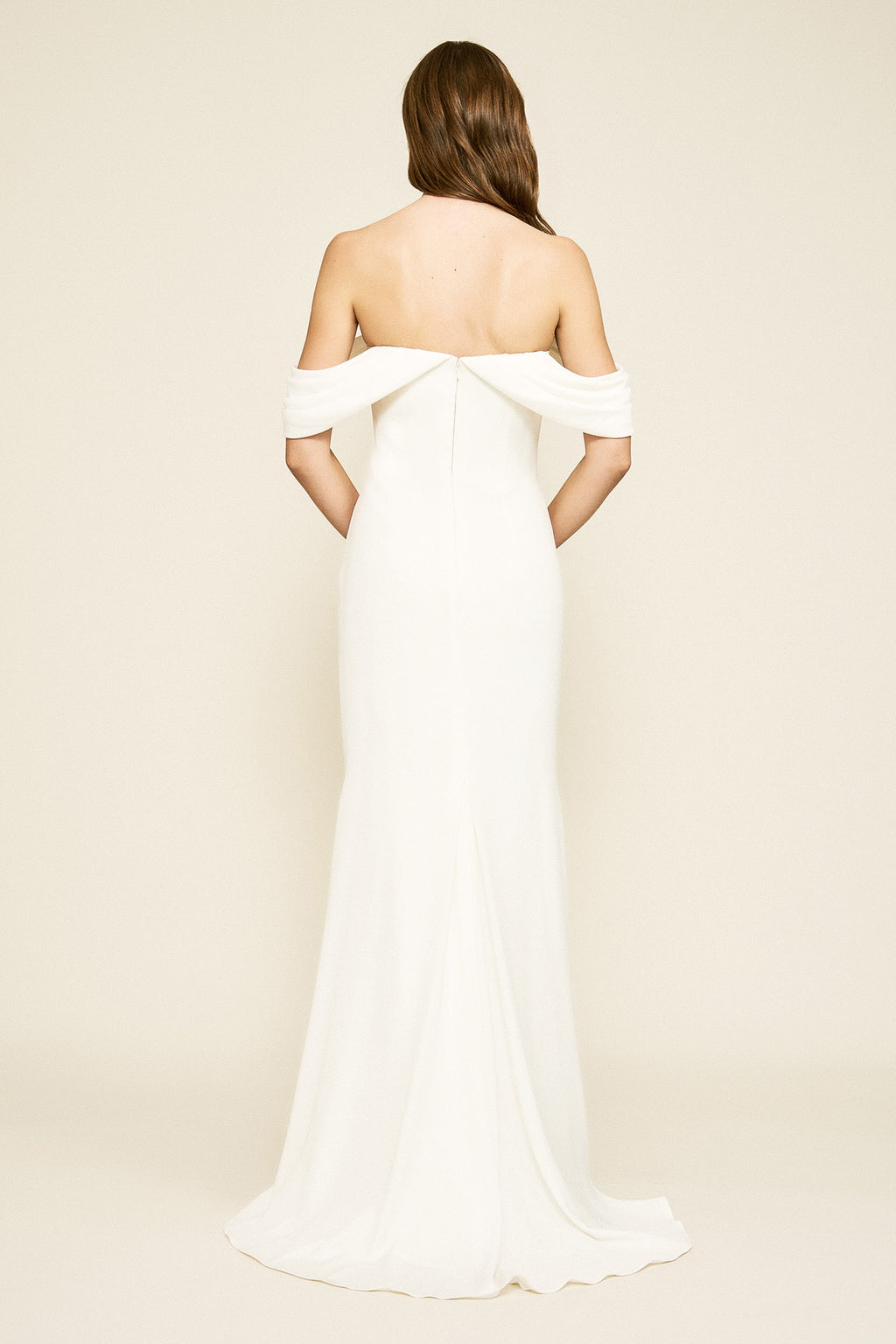 Tadashi Shoji - Amishta Off-The-Shoulder Crepe Gown