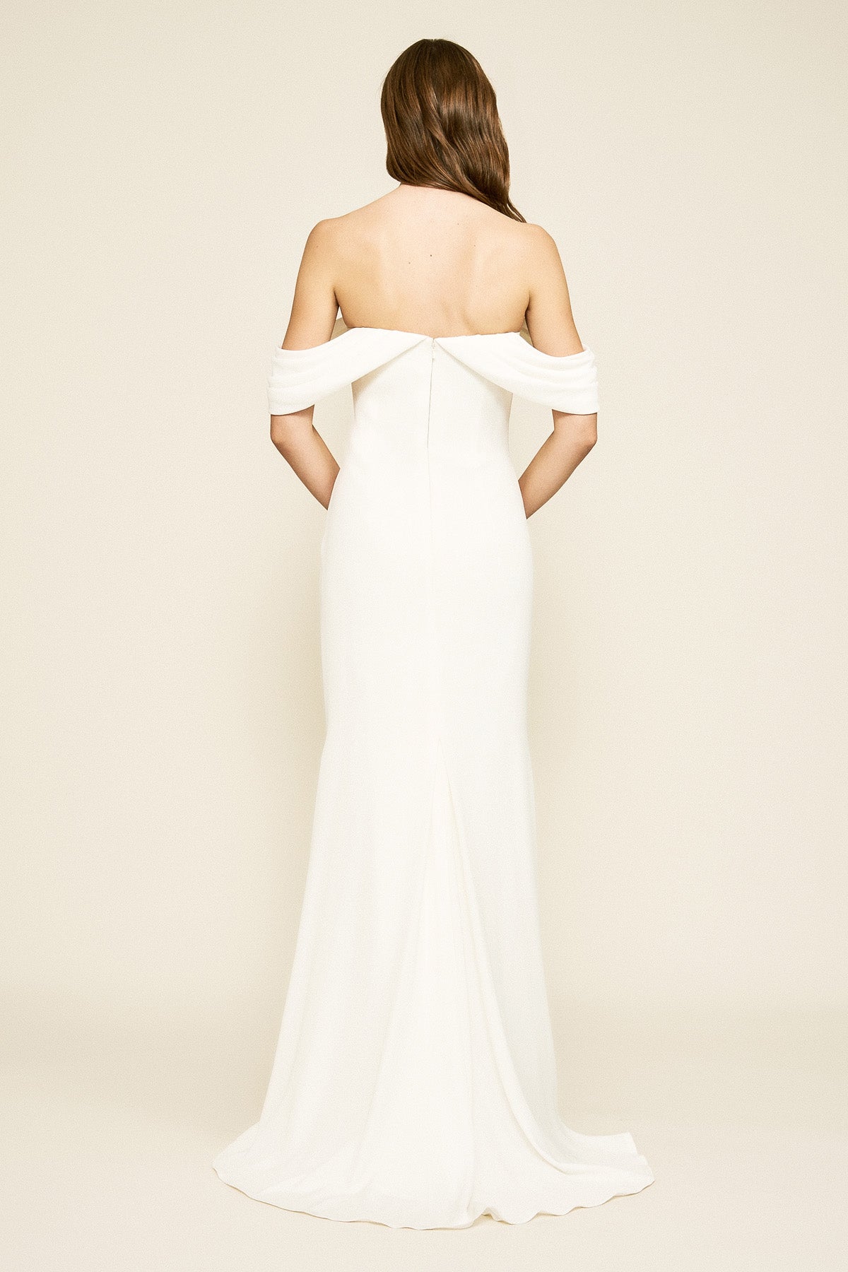 Tadashi Shoji - Amishta Off-The-Shoulder Crepe Gown