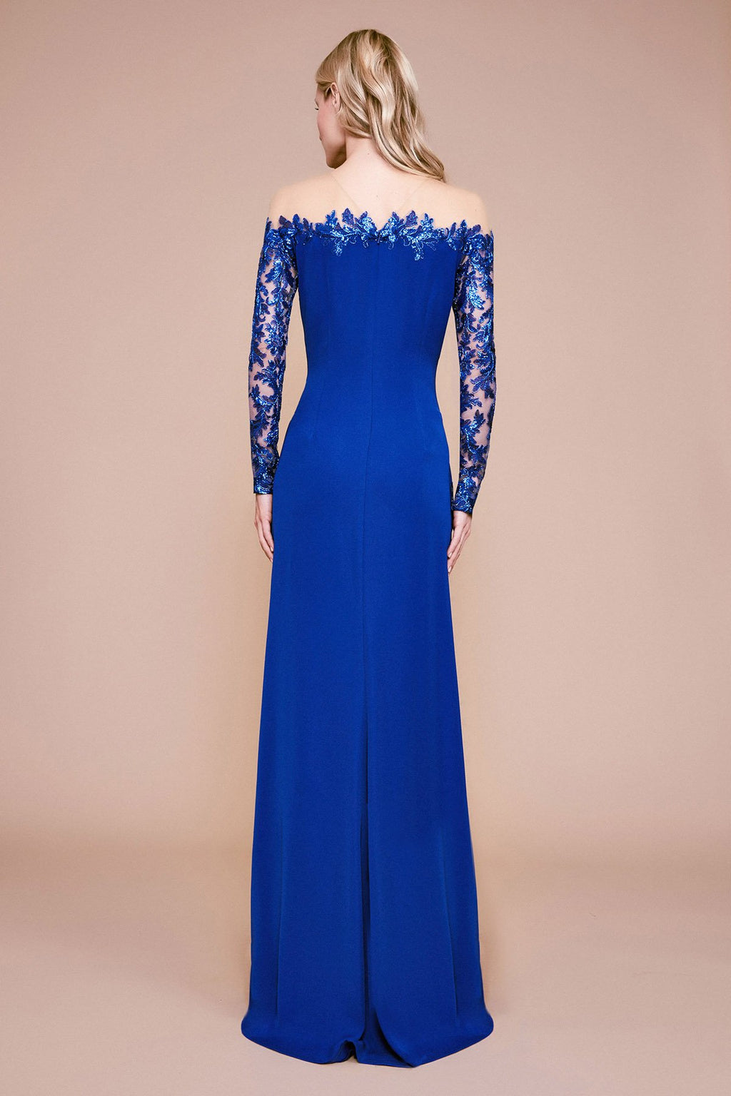 Tadashi Shoji - Delta Off-The-Shoulder Sequin Crepe Gown