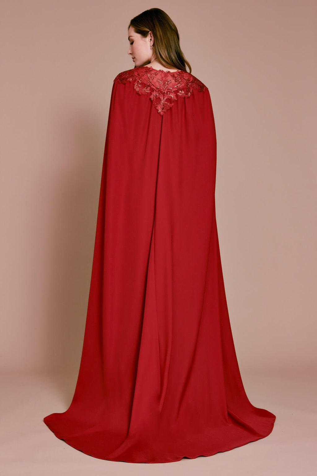 Shyam Crepe Cape Gown