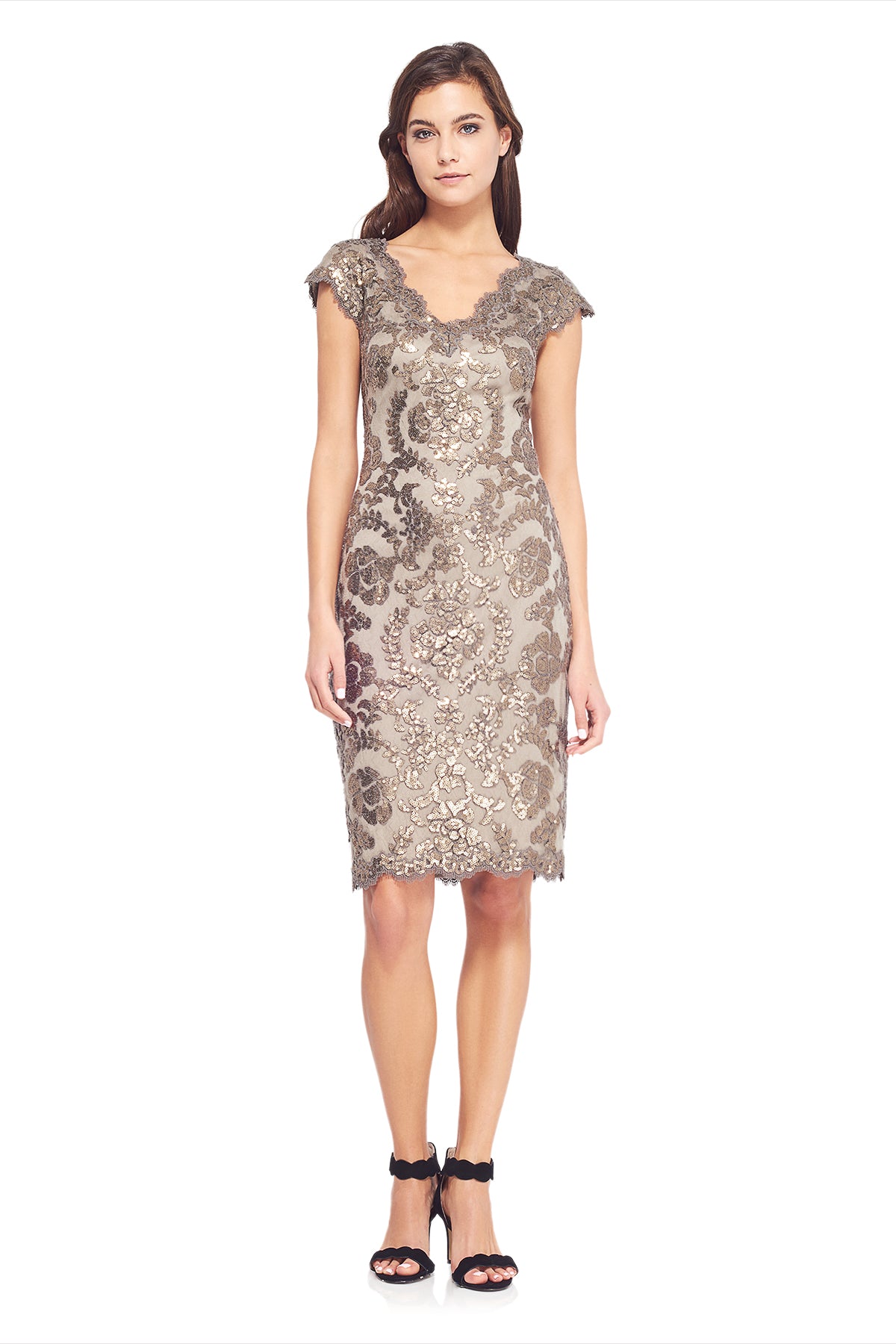 Tadashi Shoji - Paillette Embroidered Lace Dress