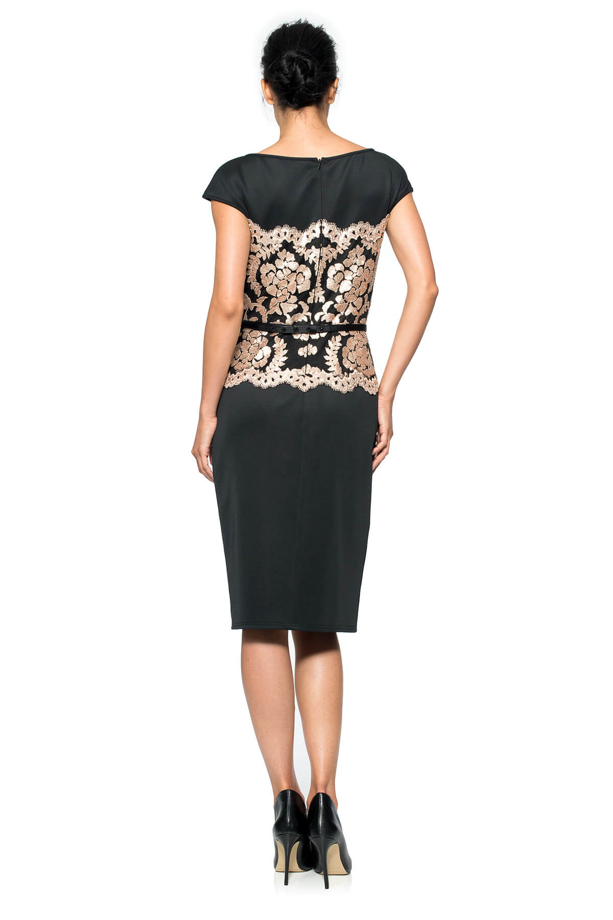 Neoprene and Paillette Lace Dress