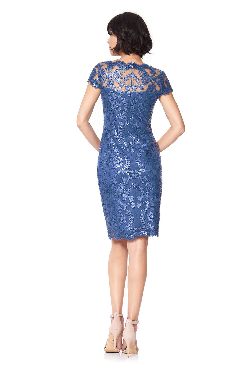 Tadashi Shoji - Paillette Embroidered Lace Cap Sleeve Dress