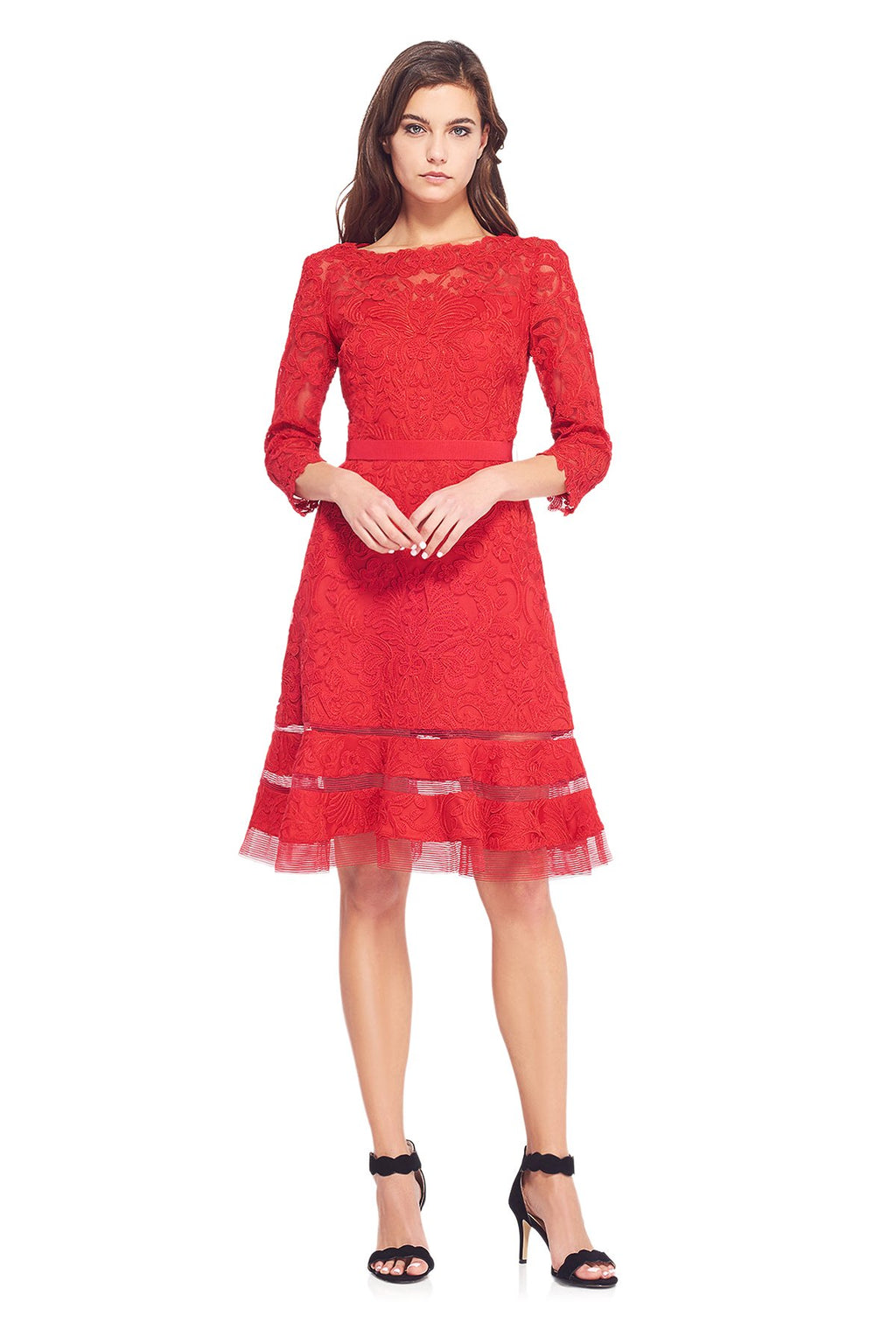 Corded Embroidery on Tulle A-Line Dress