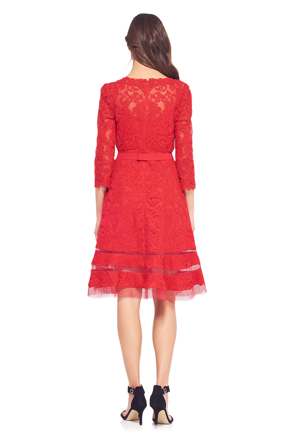 Corded Embroidery on Tulle A-Line Dress