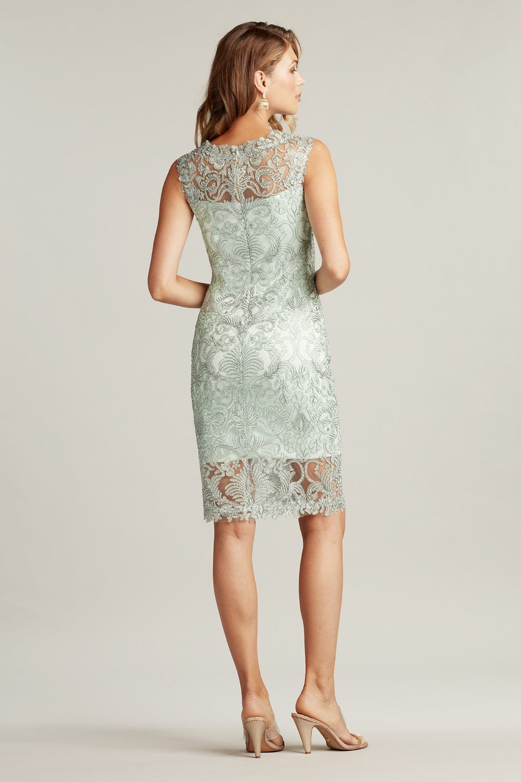 Corded Embroidery on Tulle Boatneck Dress