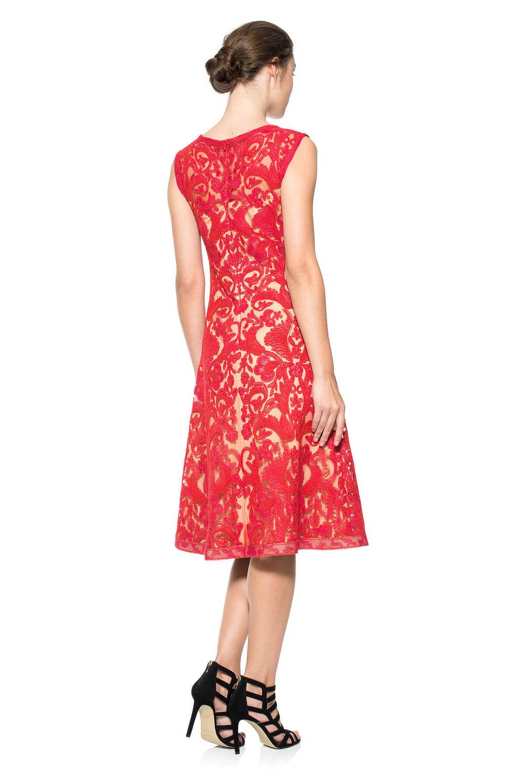 Corded Embroidery on Tulle A-Line Dress