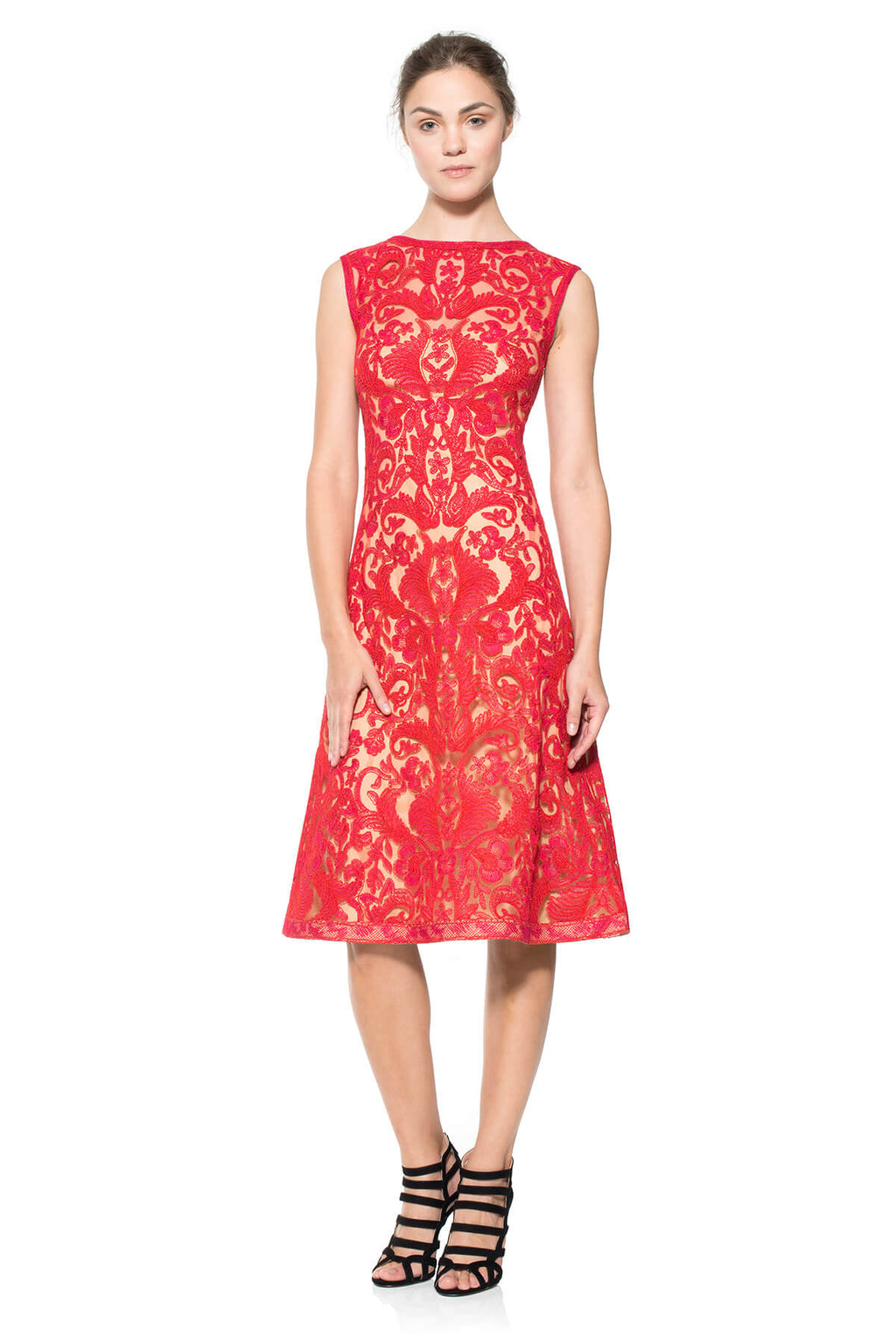 Corded Embroidery on Tulle A-Line Dress