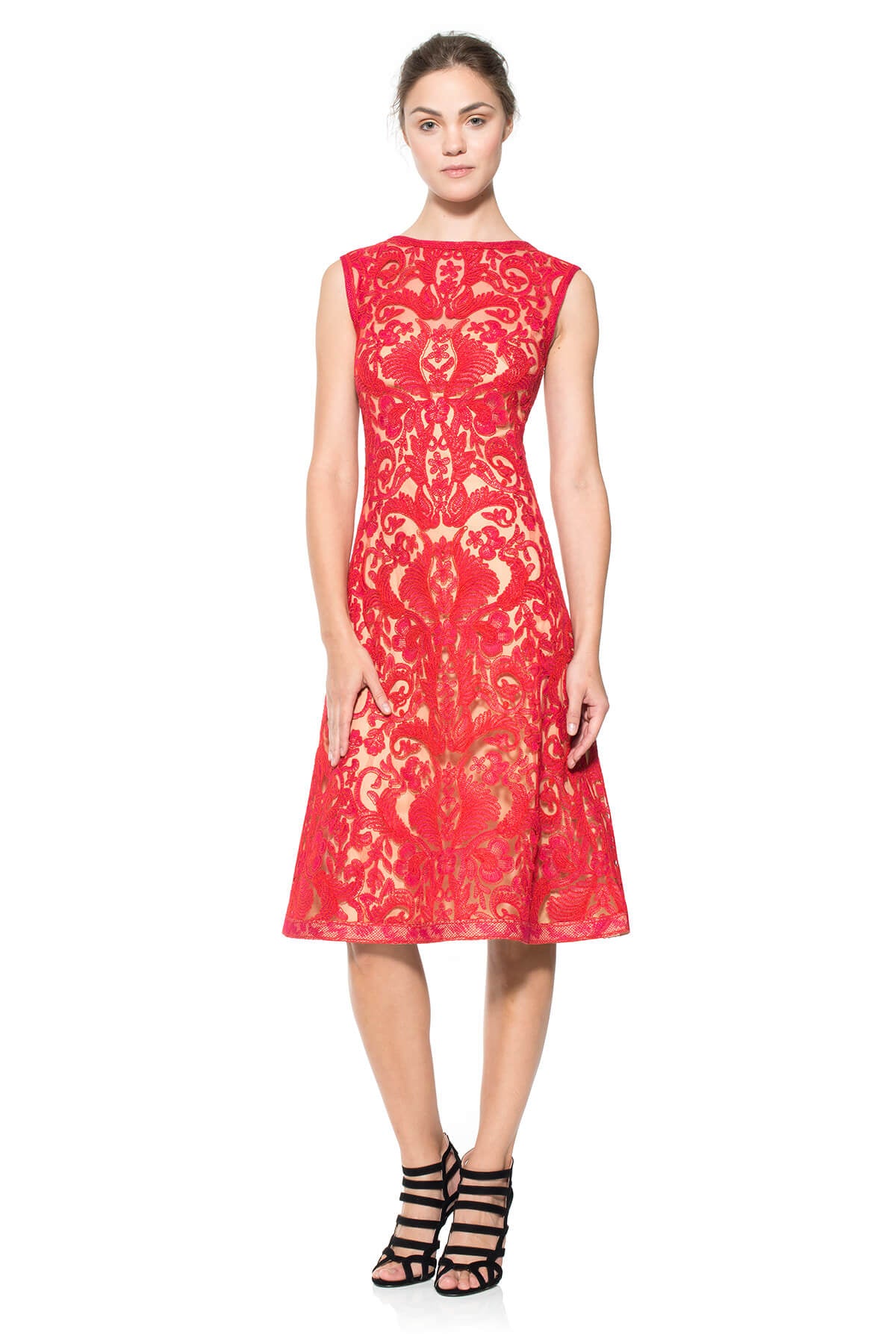Corded Embroidery on Tulle A-Line Dress