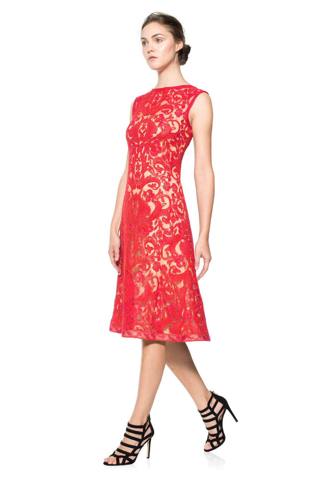 Corded Embroidery on Tulle A-Line Dress
