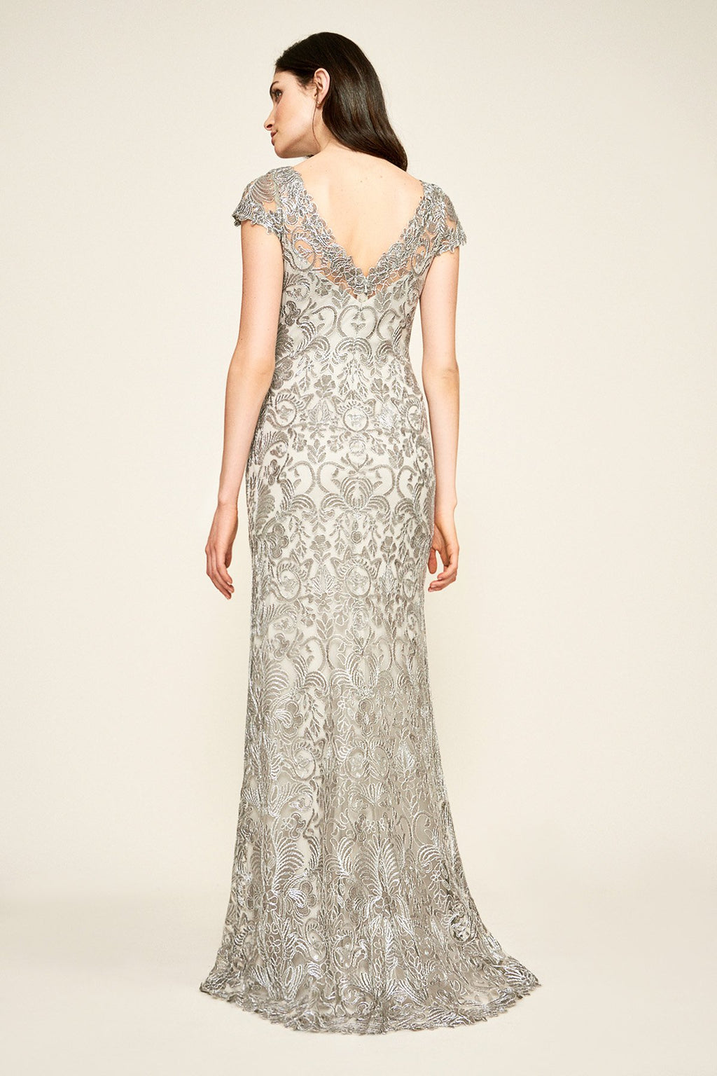 Tadashi Shoji - Adena Corded Embroidery Gown - PETITE