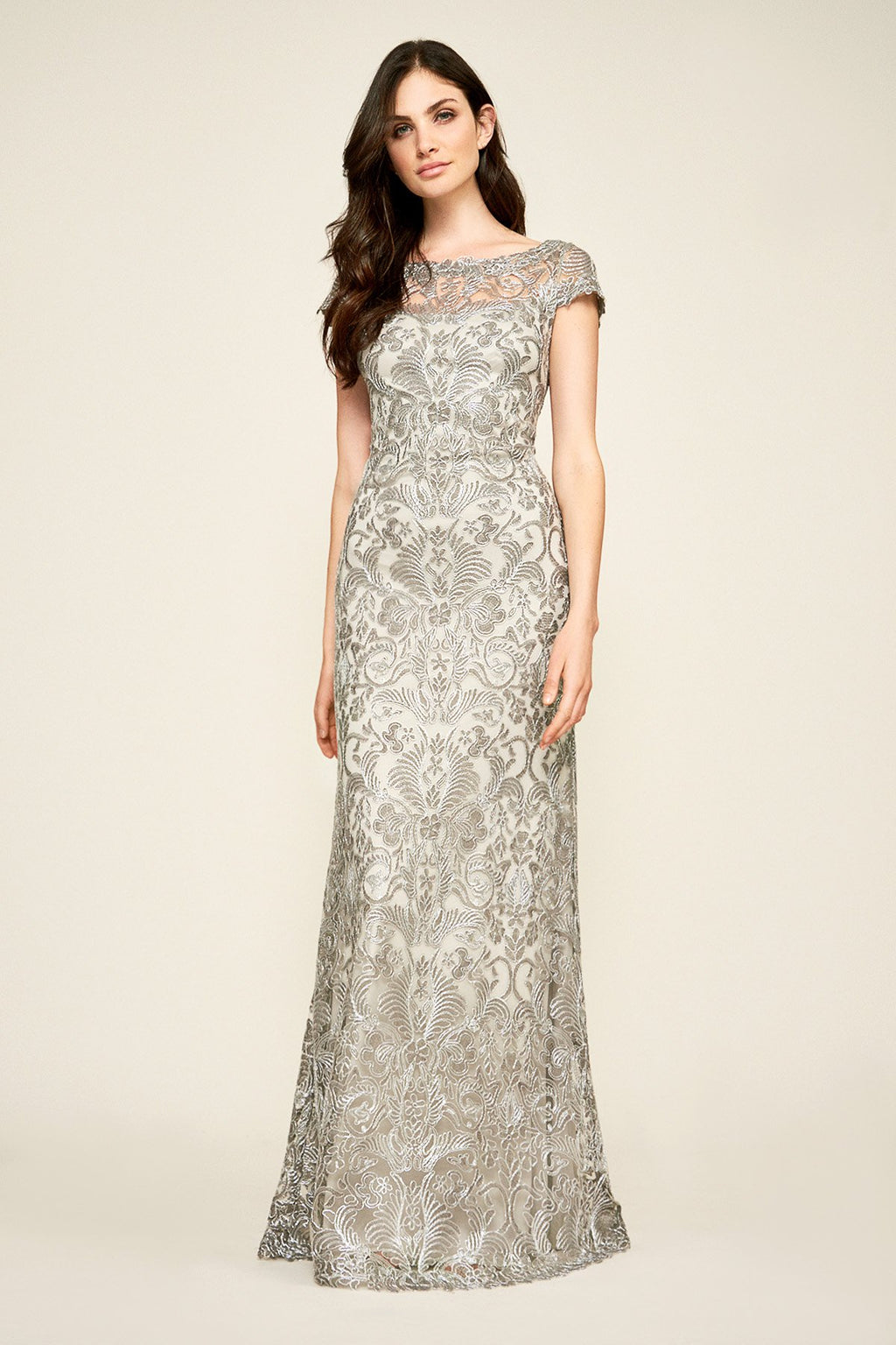 Tadashi Shoji - Adena Corded Embroidery Gown - PETITE