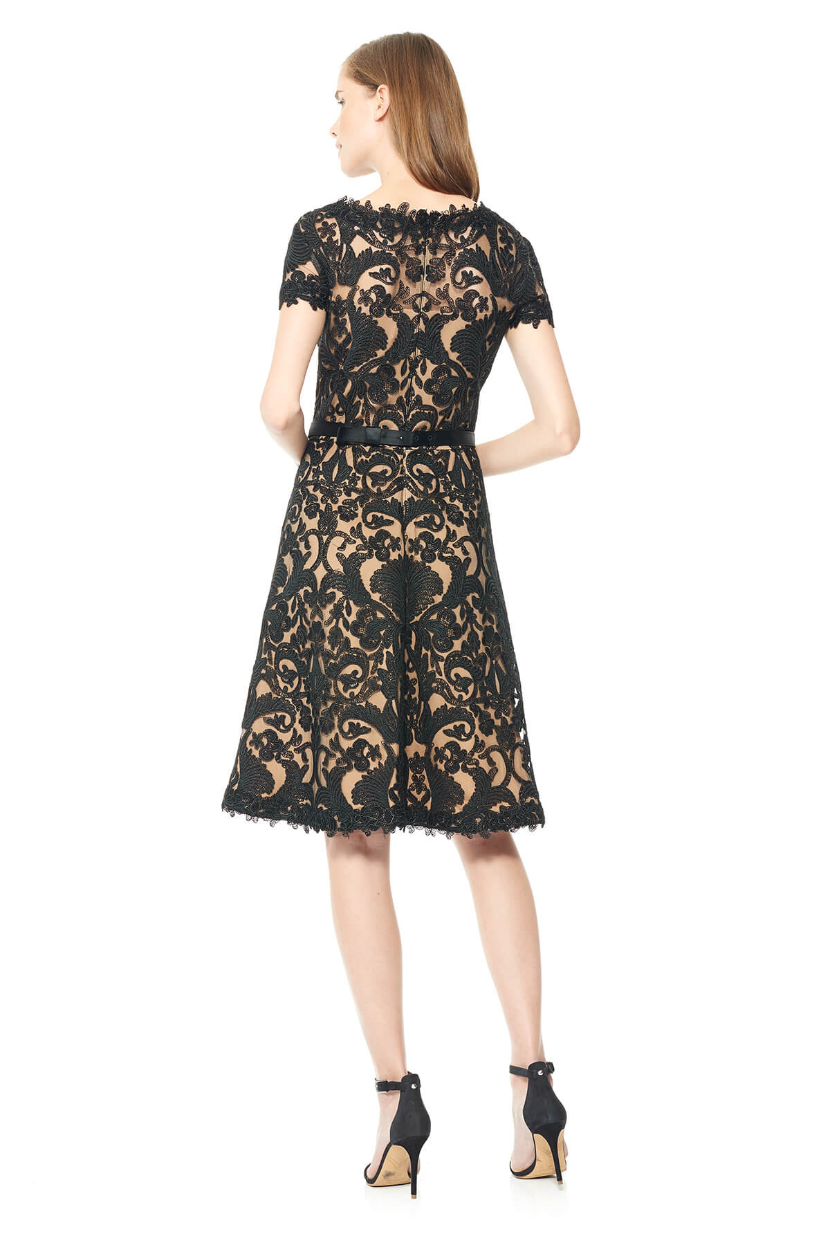 Tadashi Shoji - Corded Embroidery on Tulle A-Line Dress
