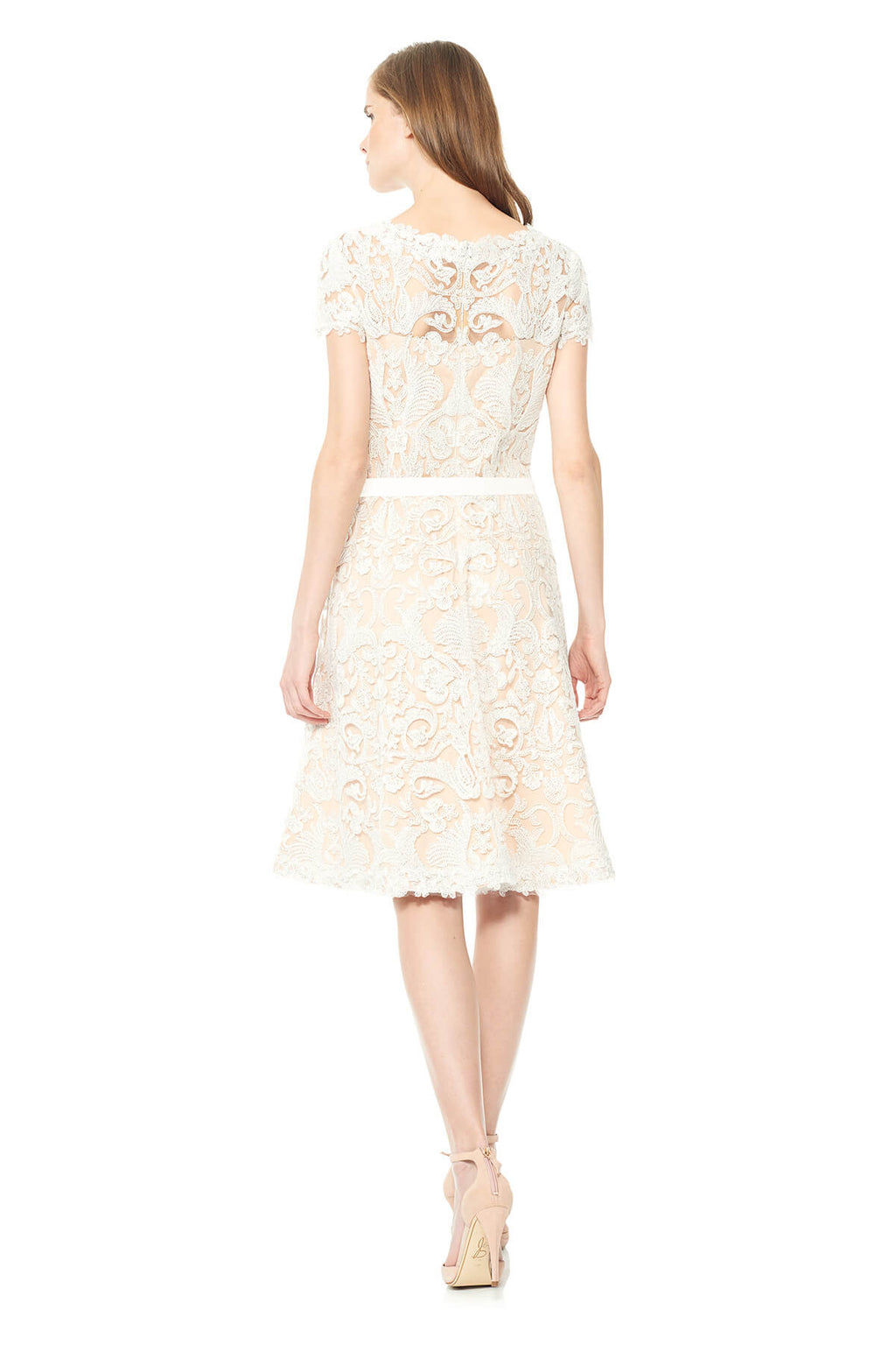 Tadashi Shoji - Corded Embroidery on Tulle A-Line Dress