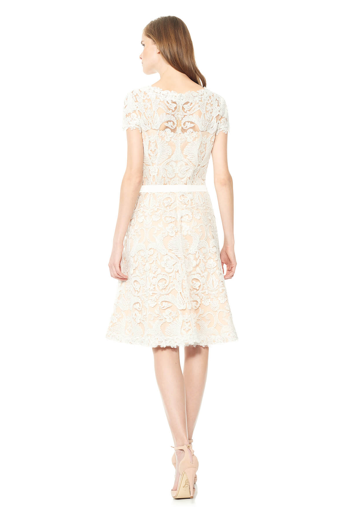 Tadashi Shoji - Corded Embroidery on Tulle A-Line Dress