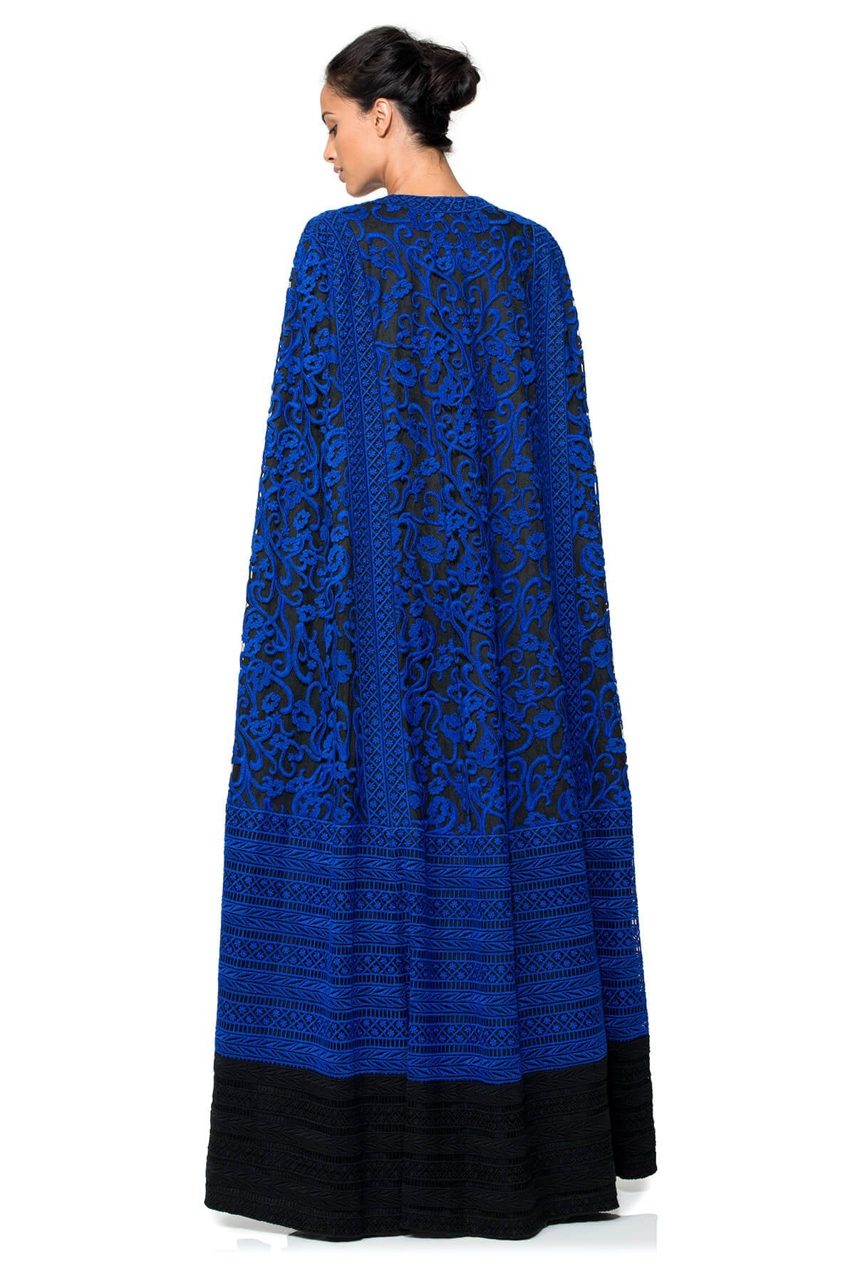 Crewel Embroidery on Tulle Cape