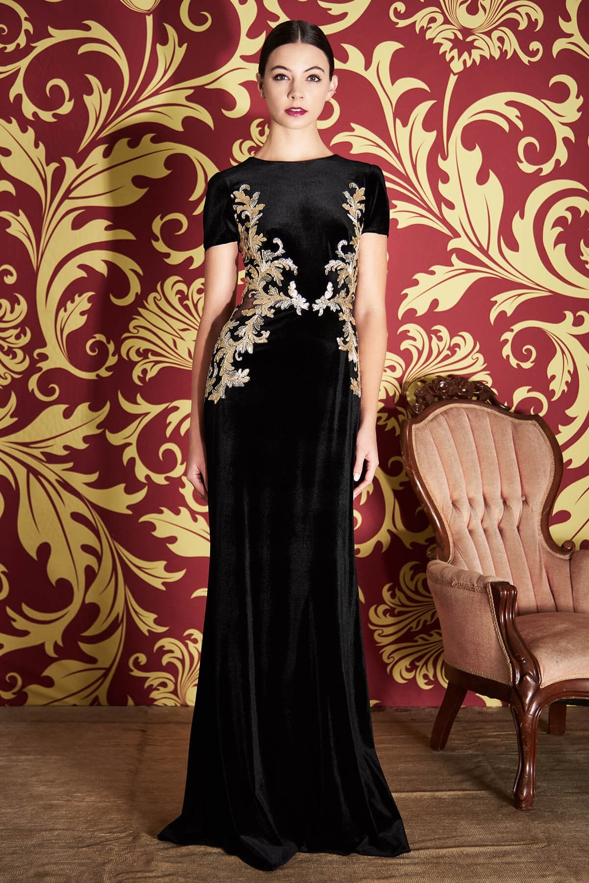 Ambai Embroidered Velvet Gown
