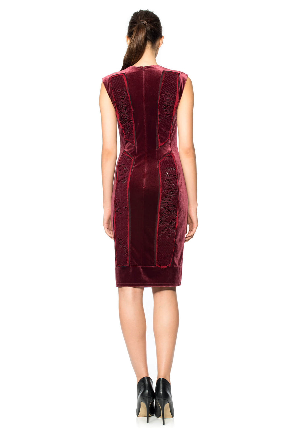 Velvet Paillette Dress with Sweetheart Neckline
