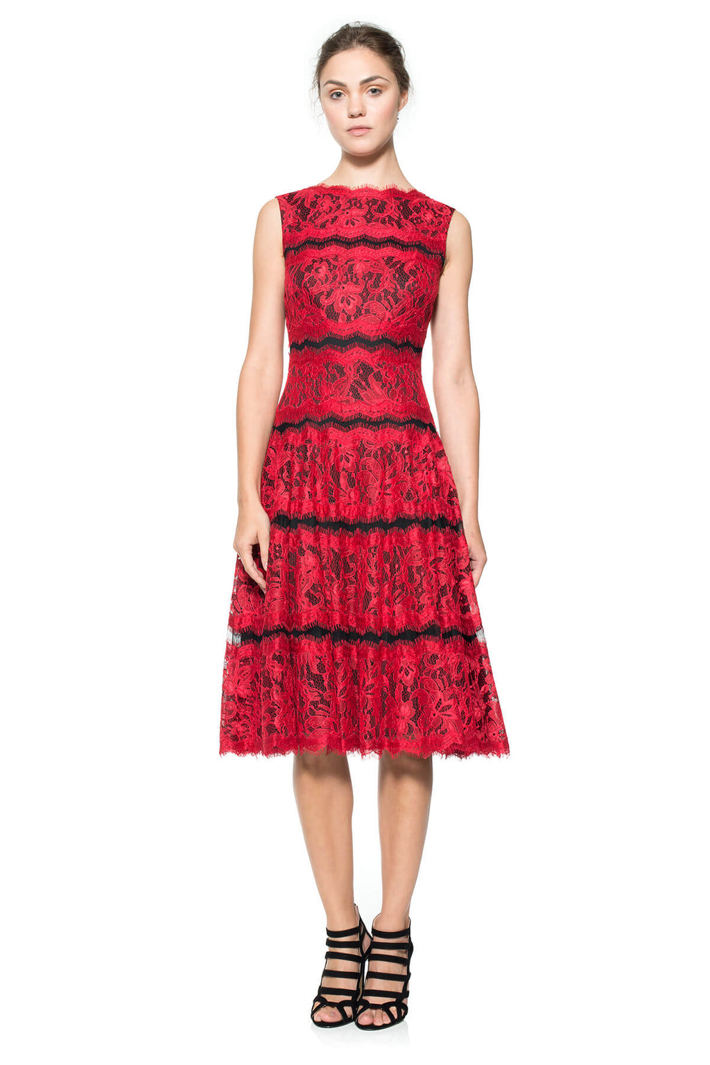 Banded Lace Circle Skirt Dress