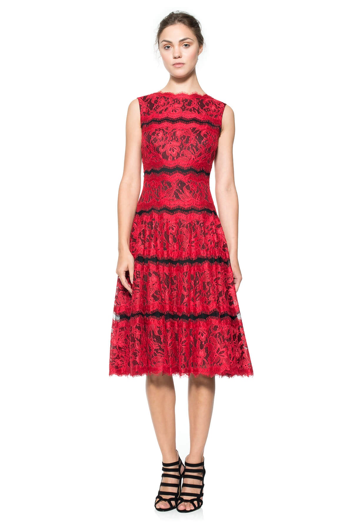Banded Lace Circle Skirt Dress