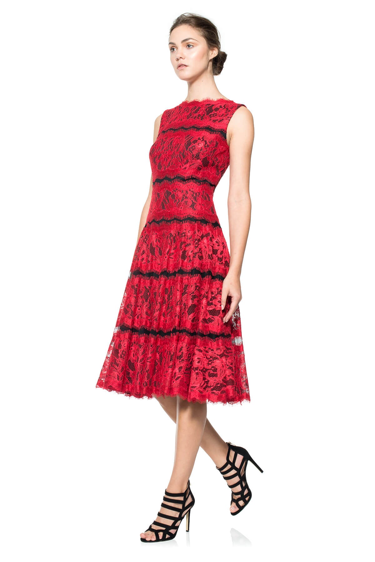 Banded Lace Circle Skirt Dress