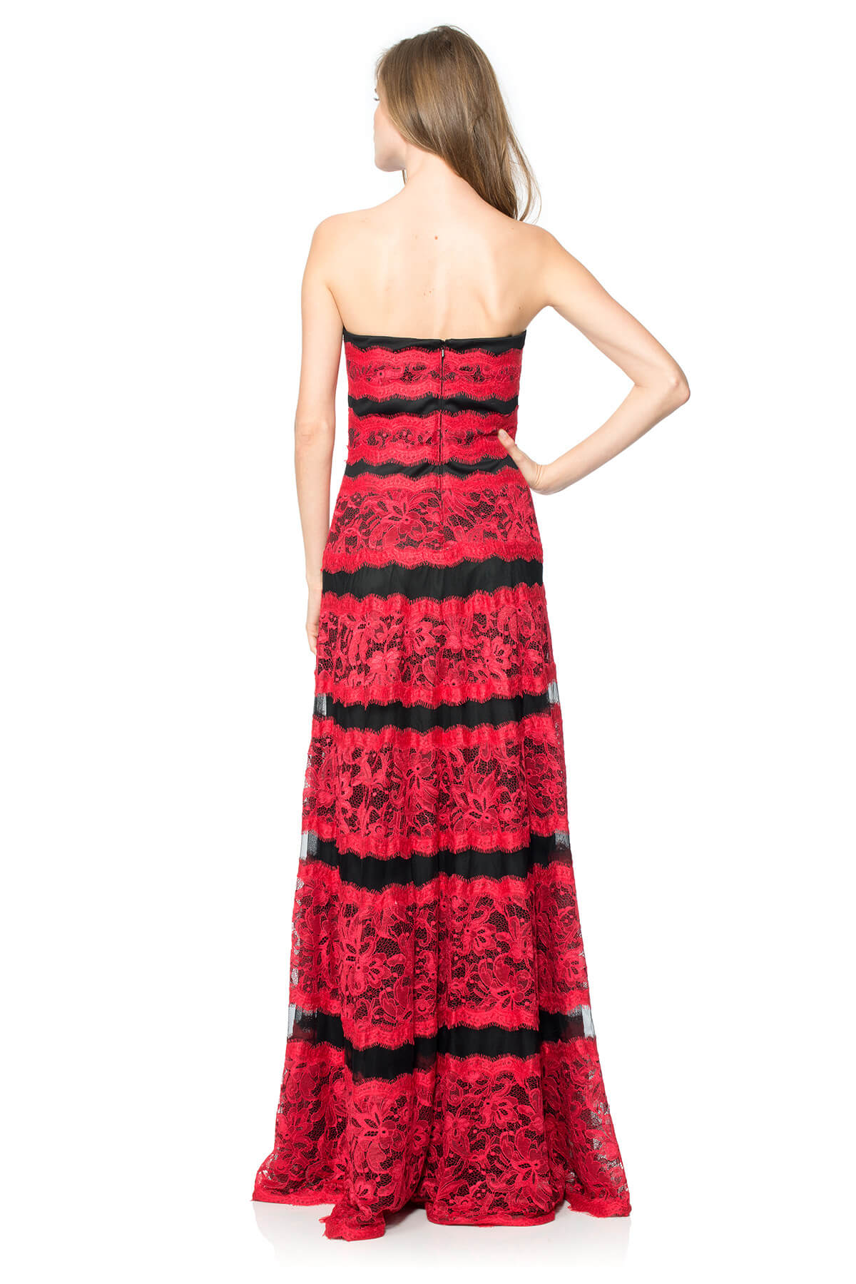 Rachel Lace Banded Sweetheart Neck Strapless Gown