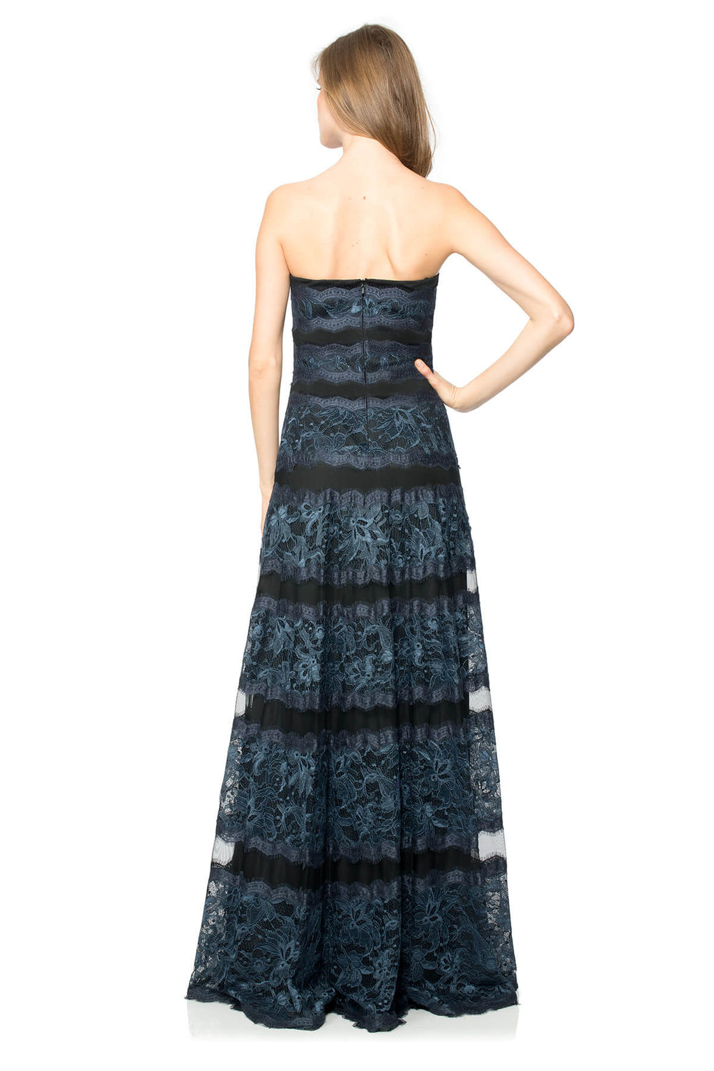 Rachel Lace Banded Sweetheart Neck Strapless Gown