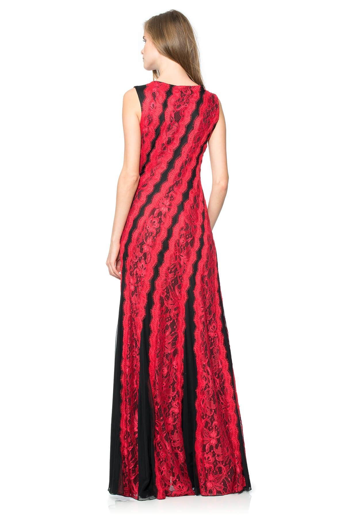 Rachel Lace Asymmetric Paneled Gown