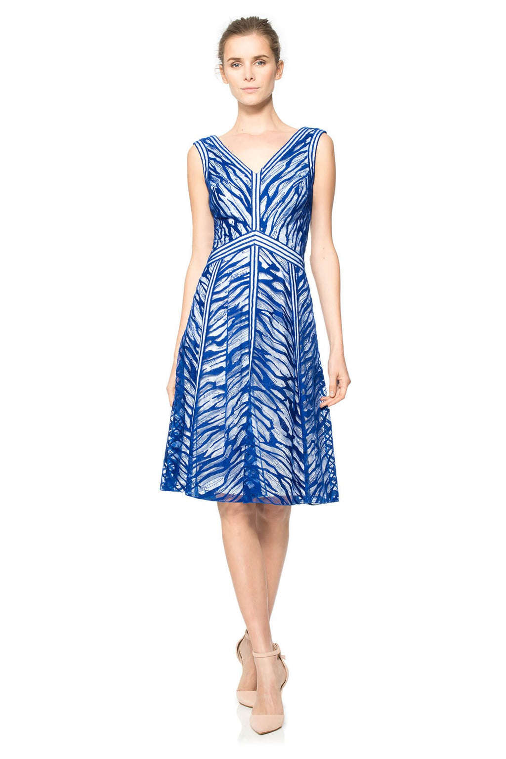 Water Embroidery on Tulle A-Line Dress