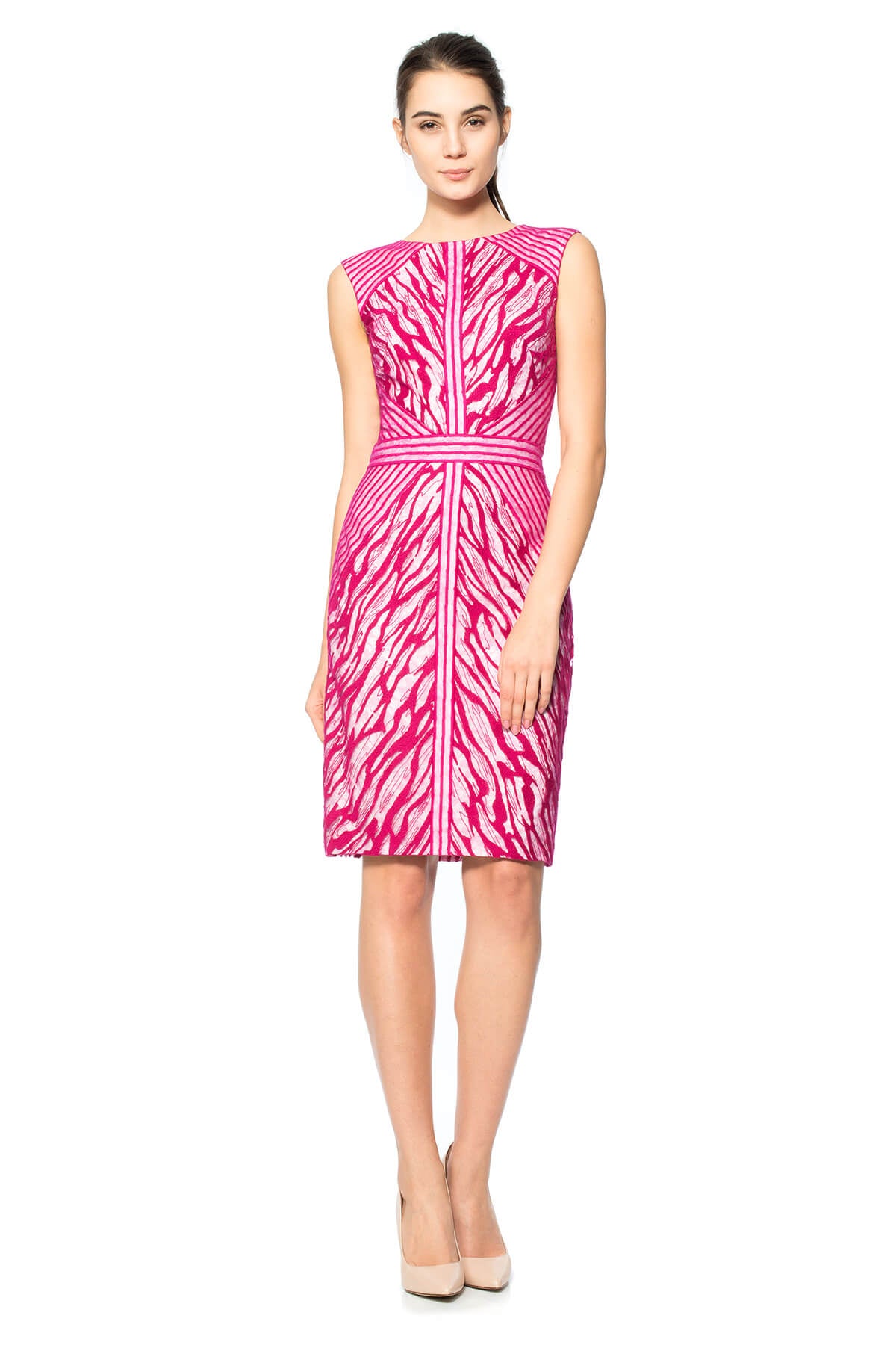 Water Embroidery on Tulle Sheath Dress