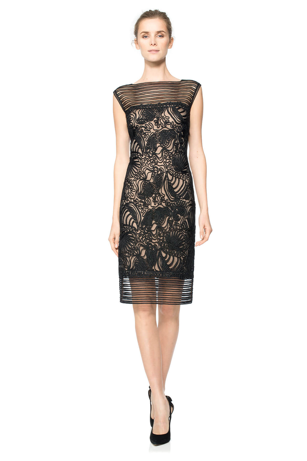 Passementerie Seashell Embroidered Tulle Sheath