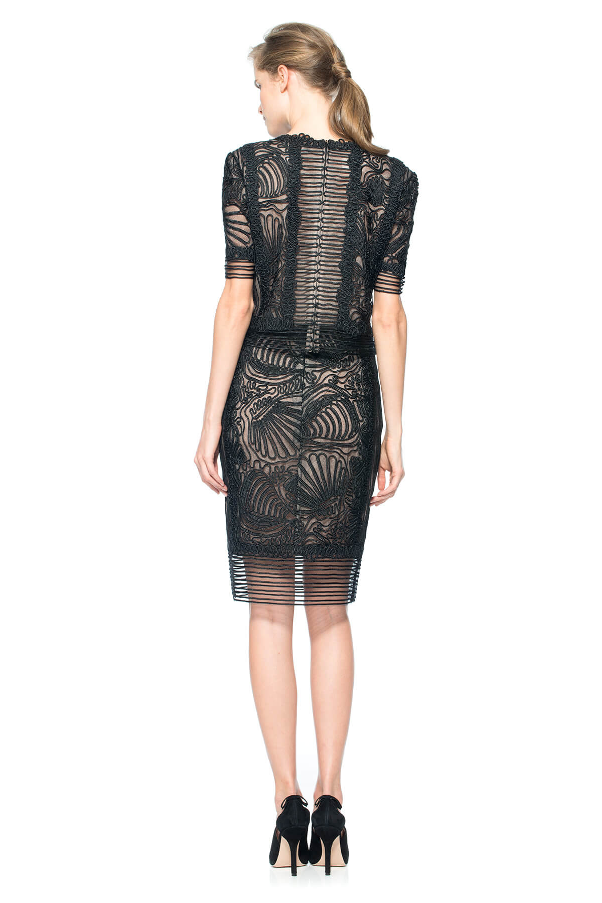 Passementerie Seashell Embroidered Tulle Top