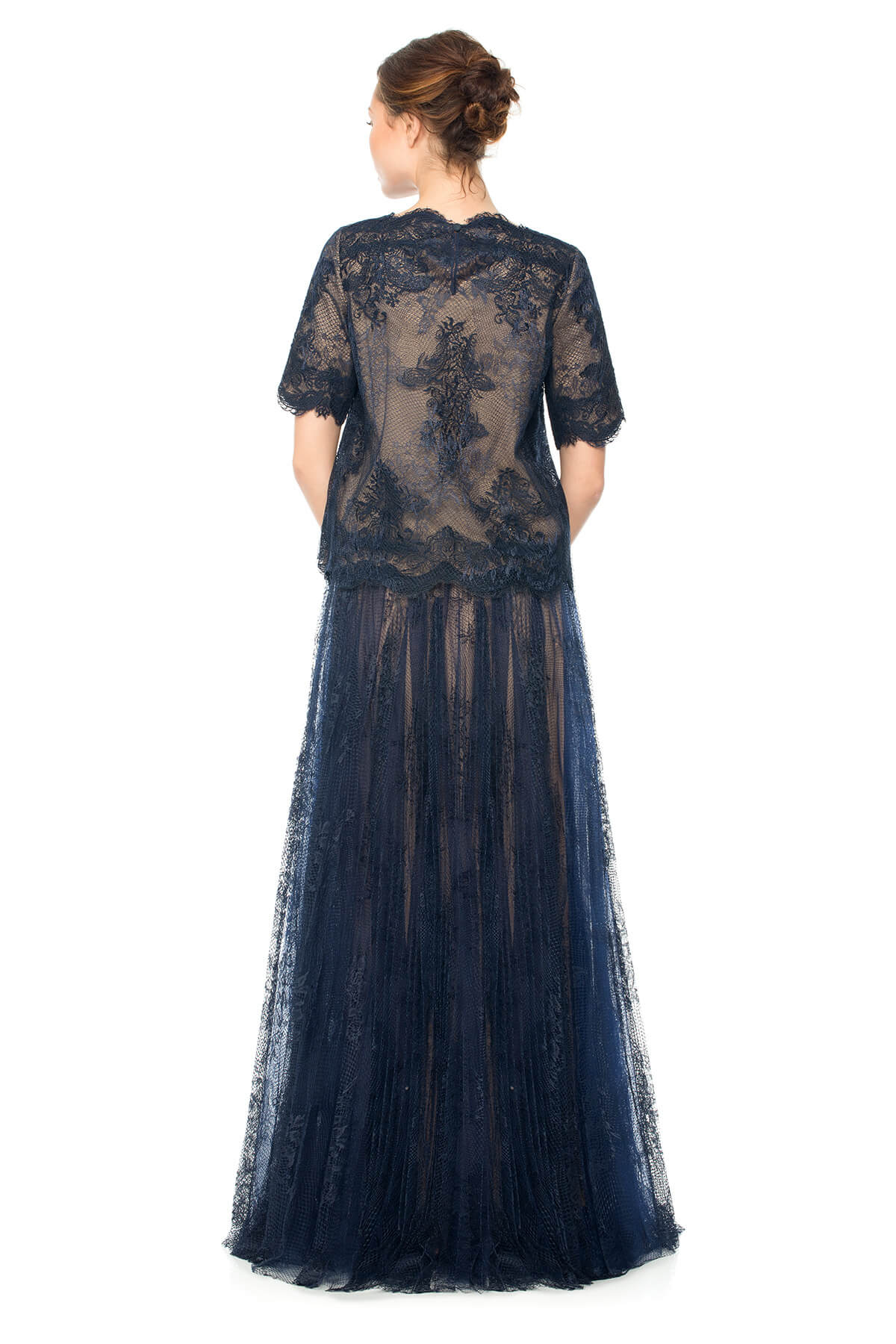 Lace and Embroidered Tulle Top – Tadashi Shoji Official Online
