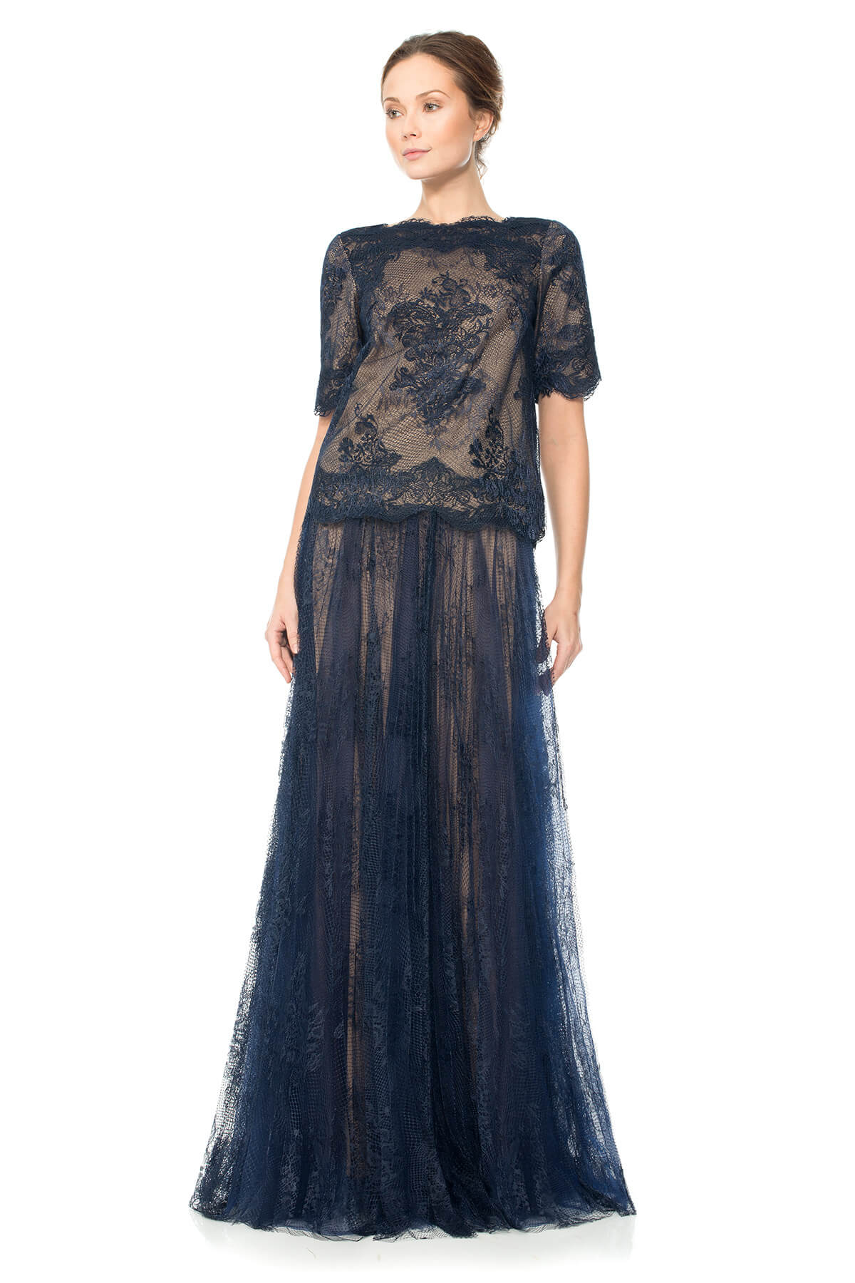 Lace and Embroidered Tulle Top