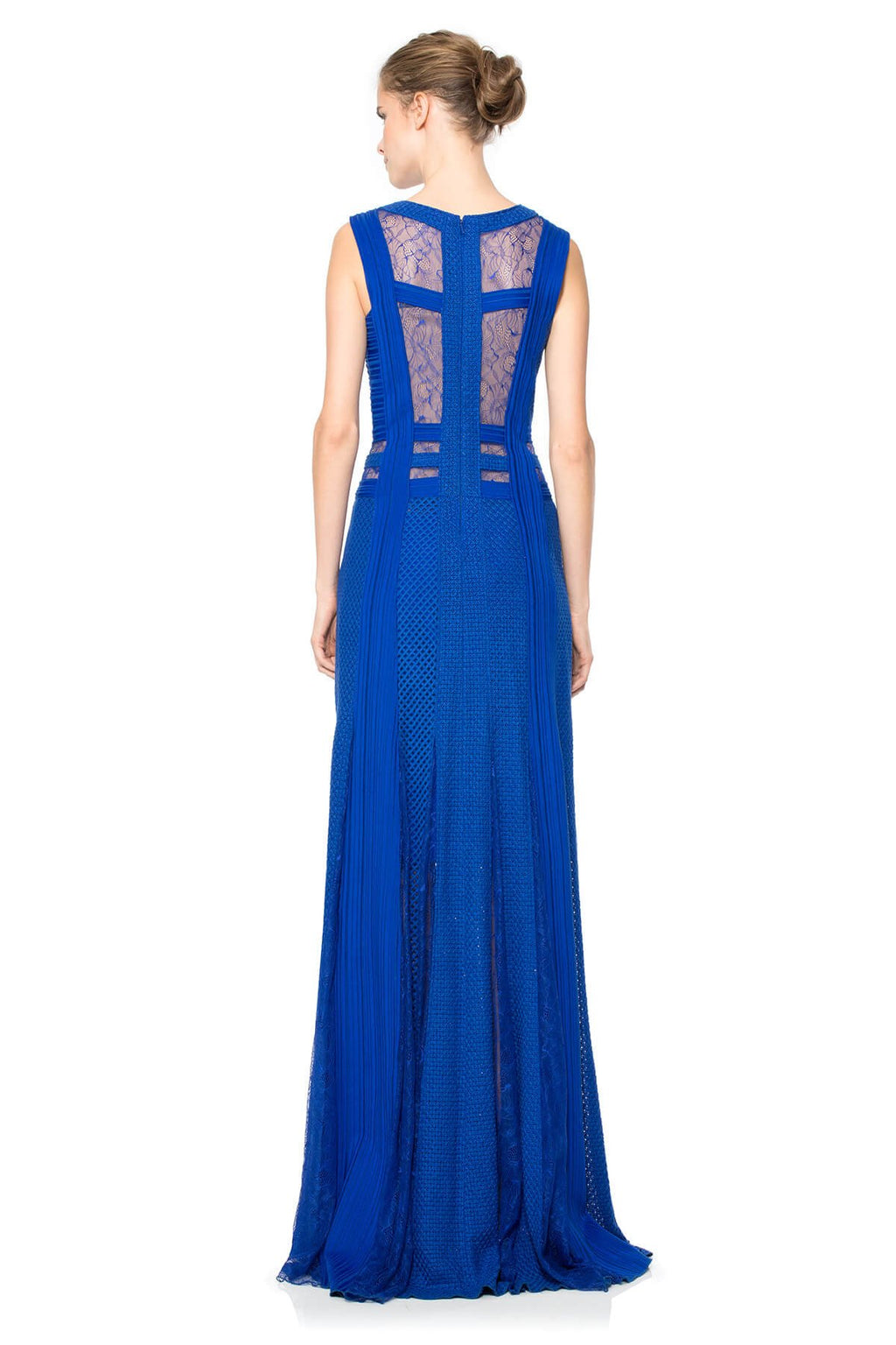 Lace and Crochet Collage Gown with Inset Detail