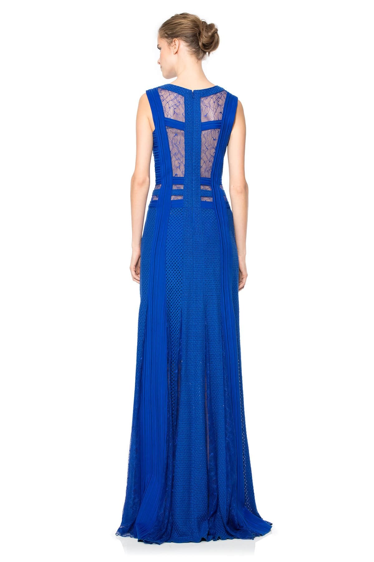Lace and Crochet Collage Gown with Inset Detail