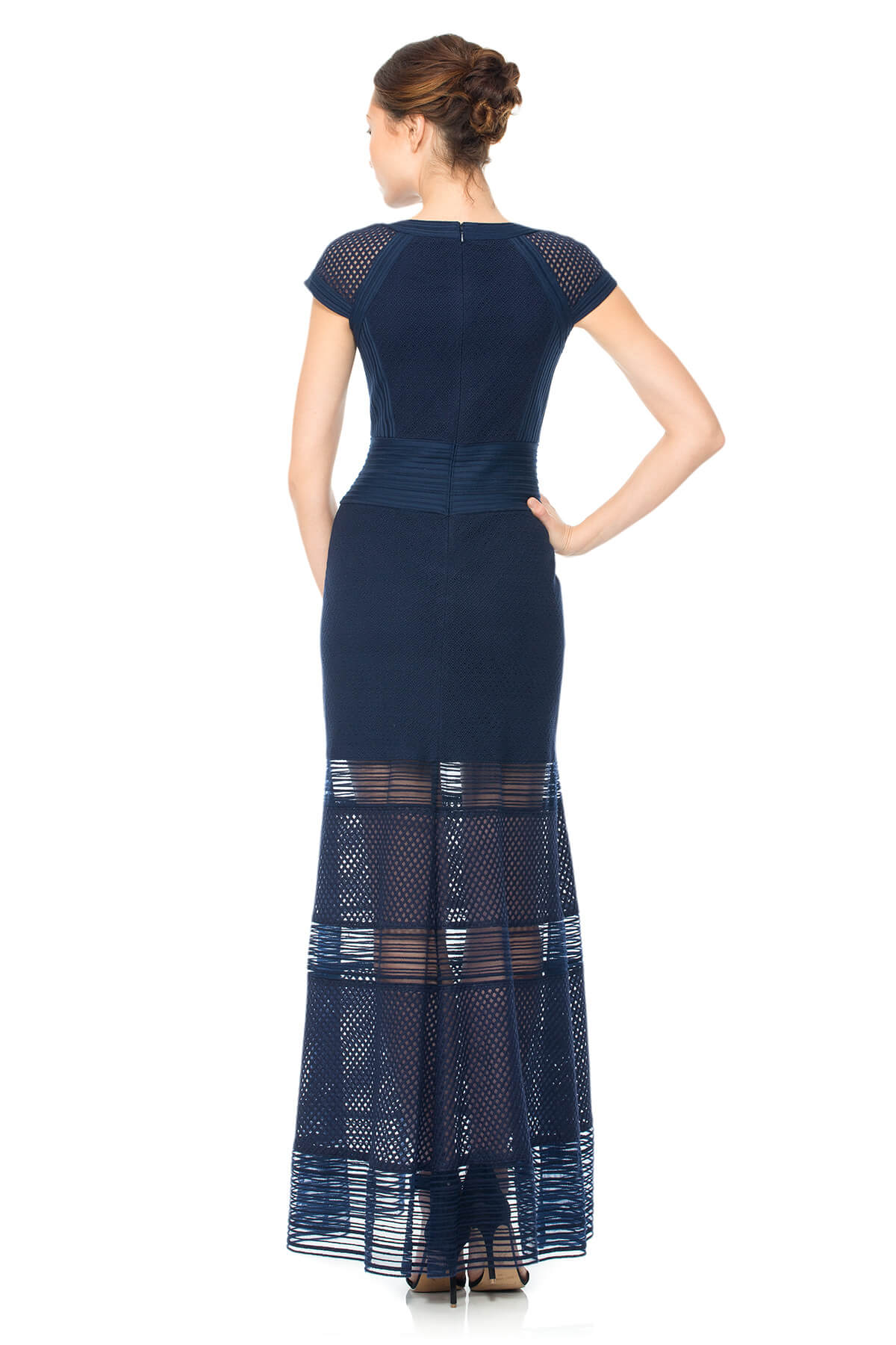 Crochet and Embroidered Knit Collage Cap Sleeve Dress