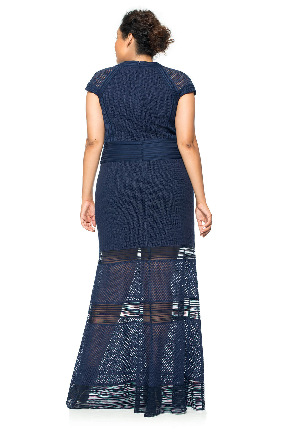 Crochet and Embroidered Knit Collage Cap Sleeve Dress - PLUS SIZE