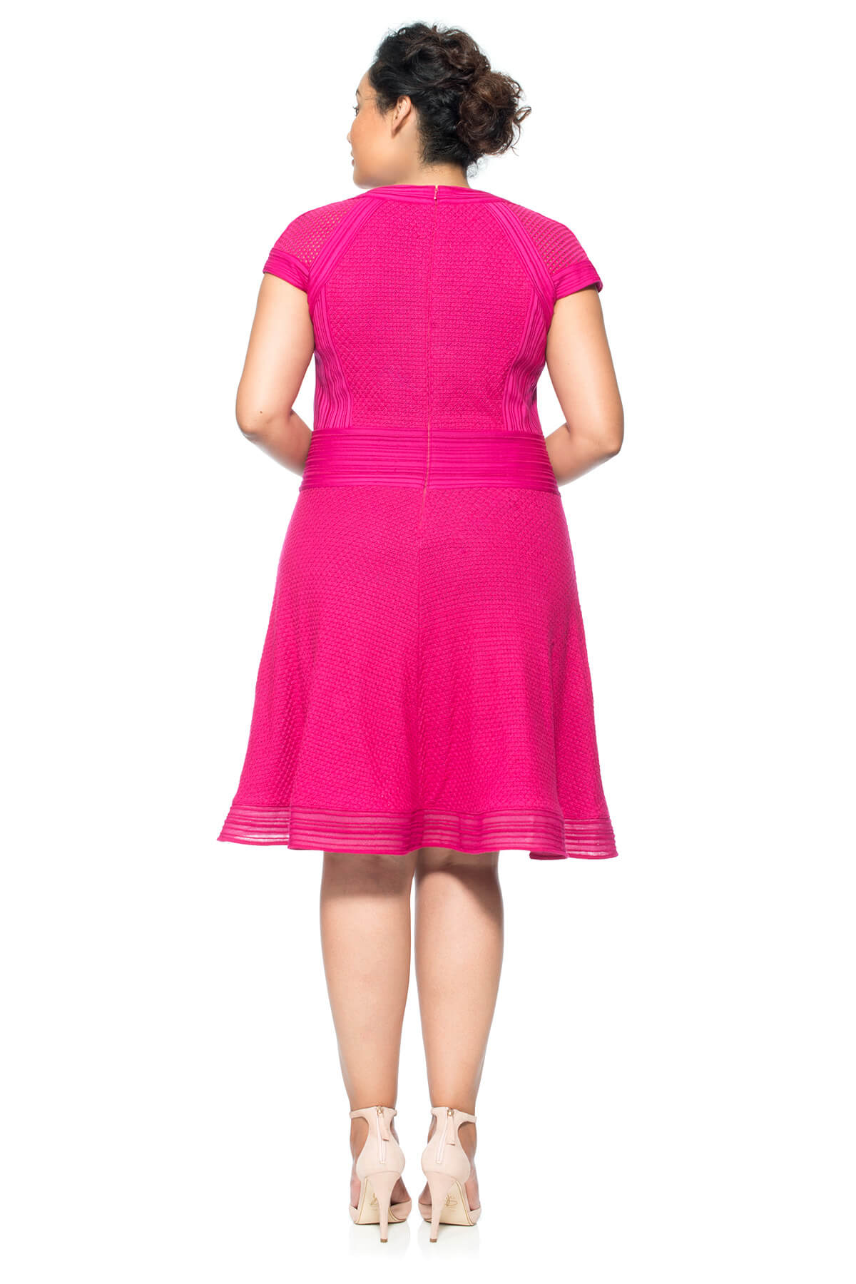 Crochet and Embroidered Knit Collage Cap Sleeve Dress - PLUS SIZE